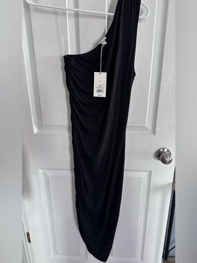 Target Black One-Shoulder Ruched Maxi Dress